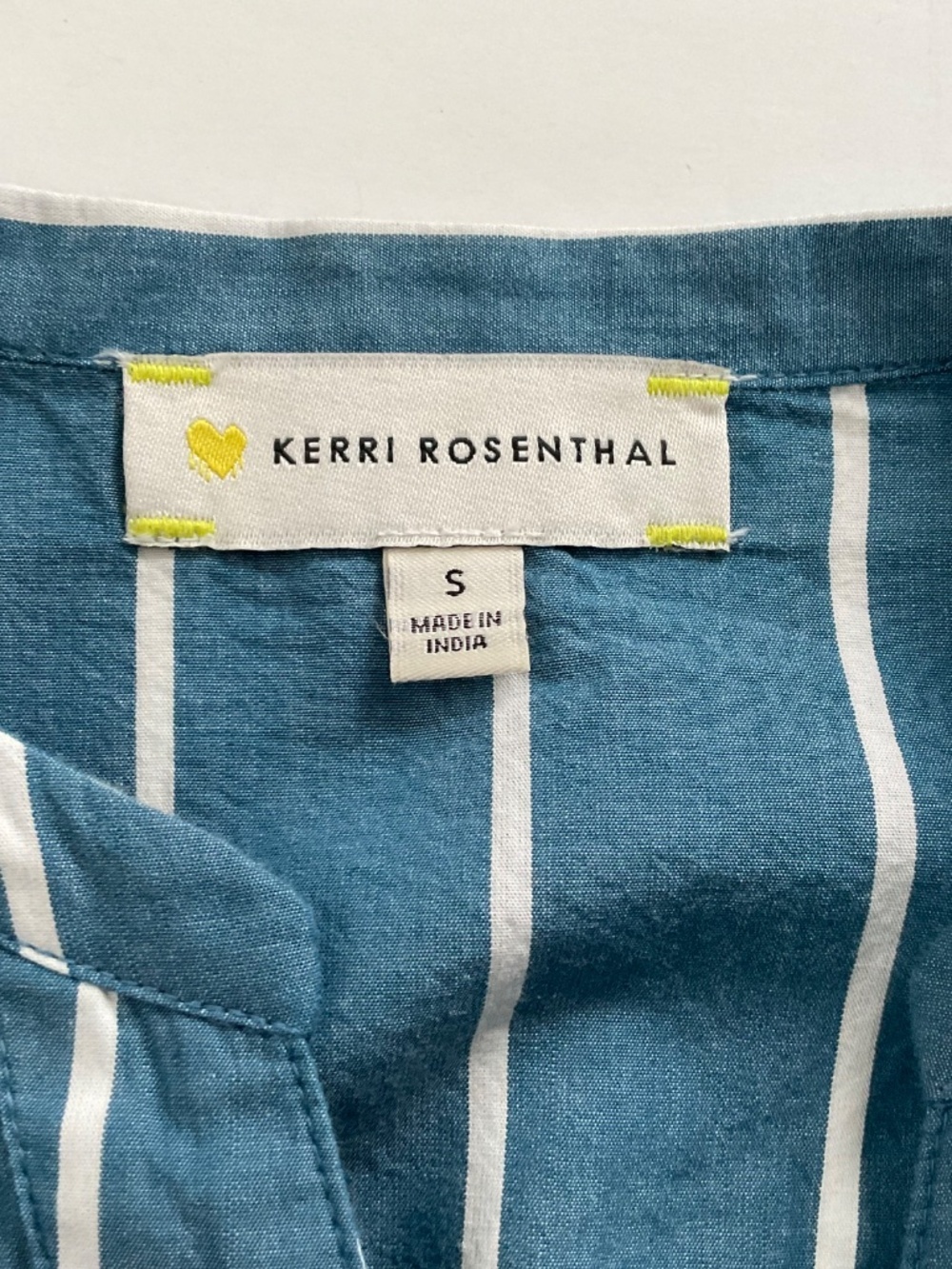 Kerri Rosenthal Audrey Striped Smocked Dress Sz S Blue & White Costal Hamptons - Picture 5 of 12